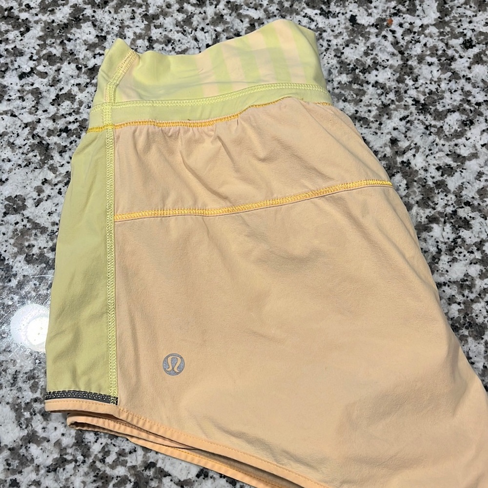 yellow lululemon 2.5 shorts
